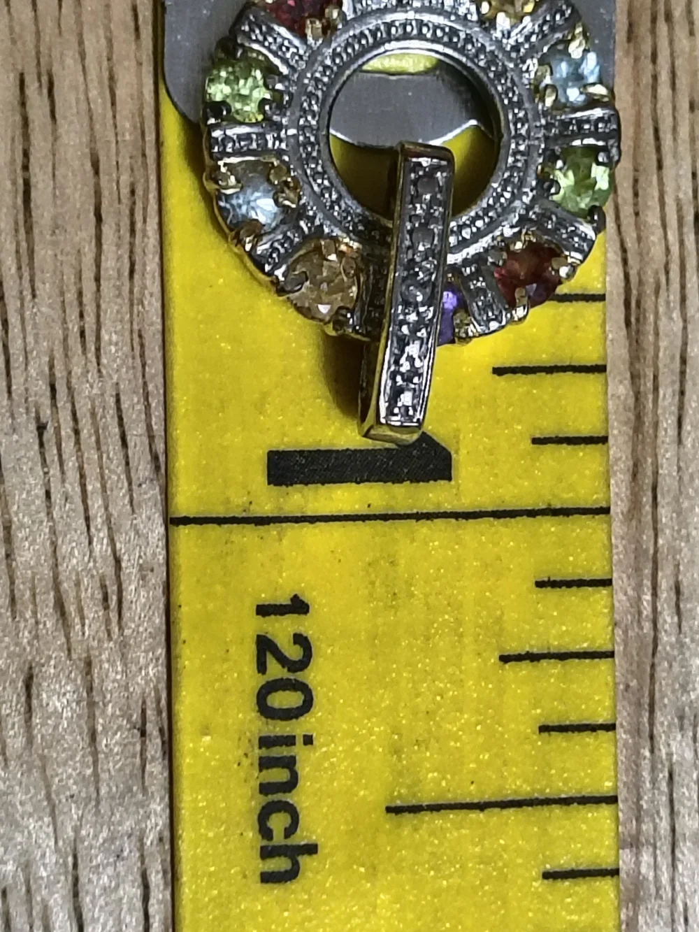 Beautiful DBJ Gold Over Sterling Multi-Gemstone Pendant Signed DBJ 925